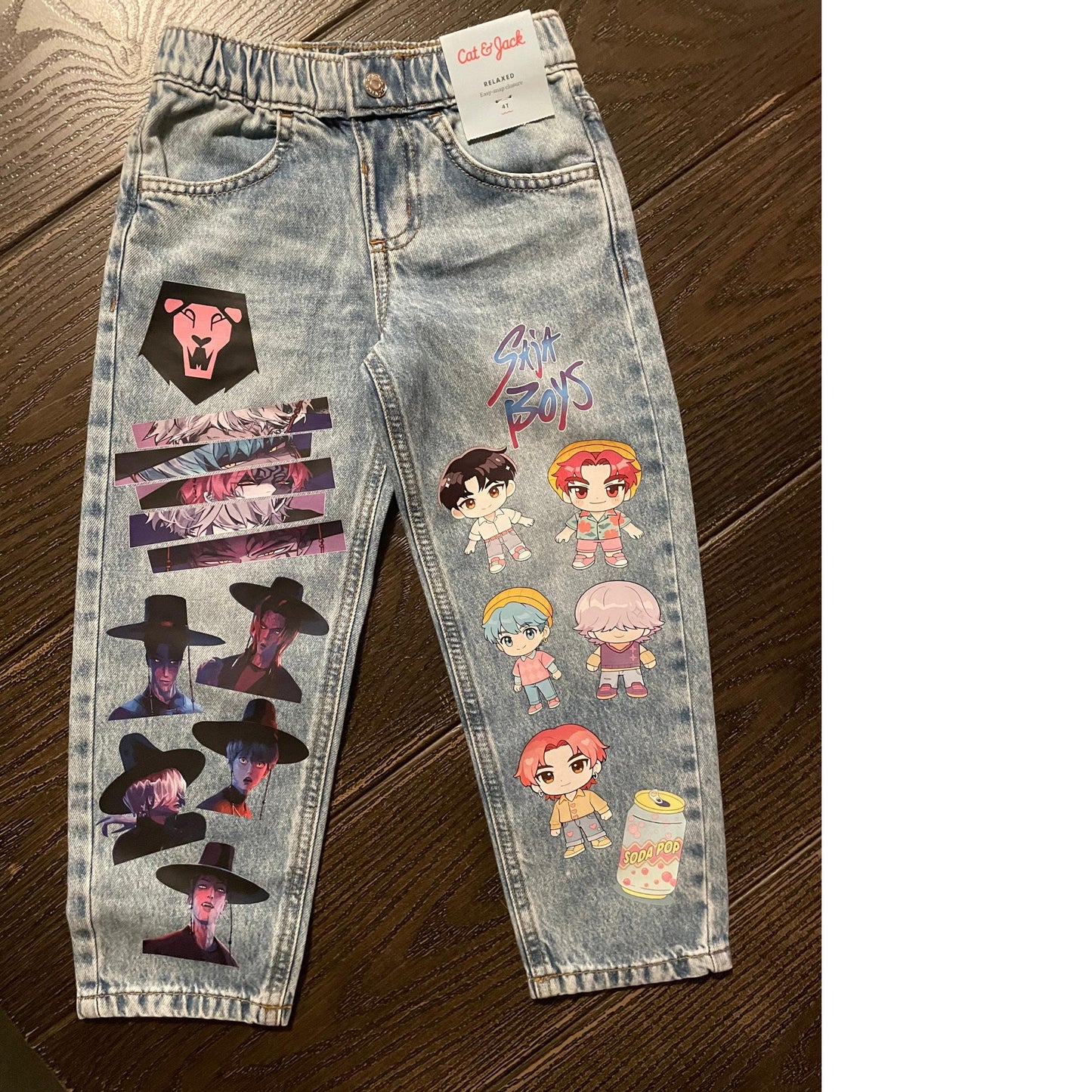 Custom Anime Jeans - Unique Graphic Jeans K-Pop Demon Hunters Inspired Streetwear