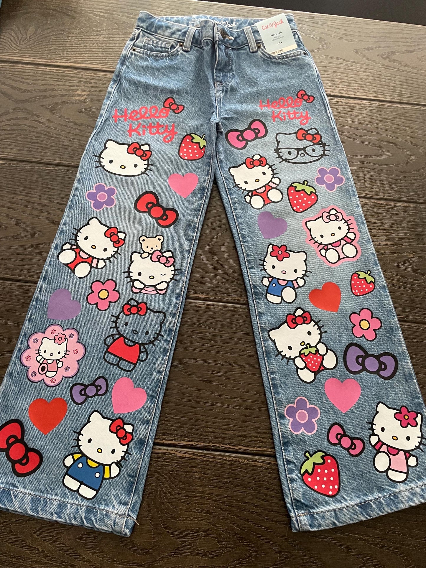 Hello Kitty Custom Wide Leg Jeans