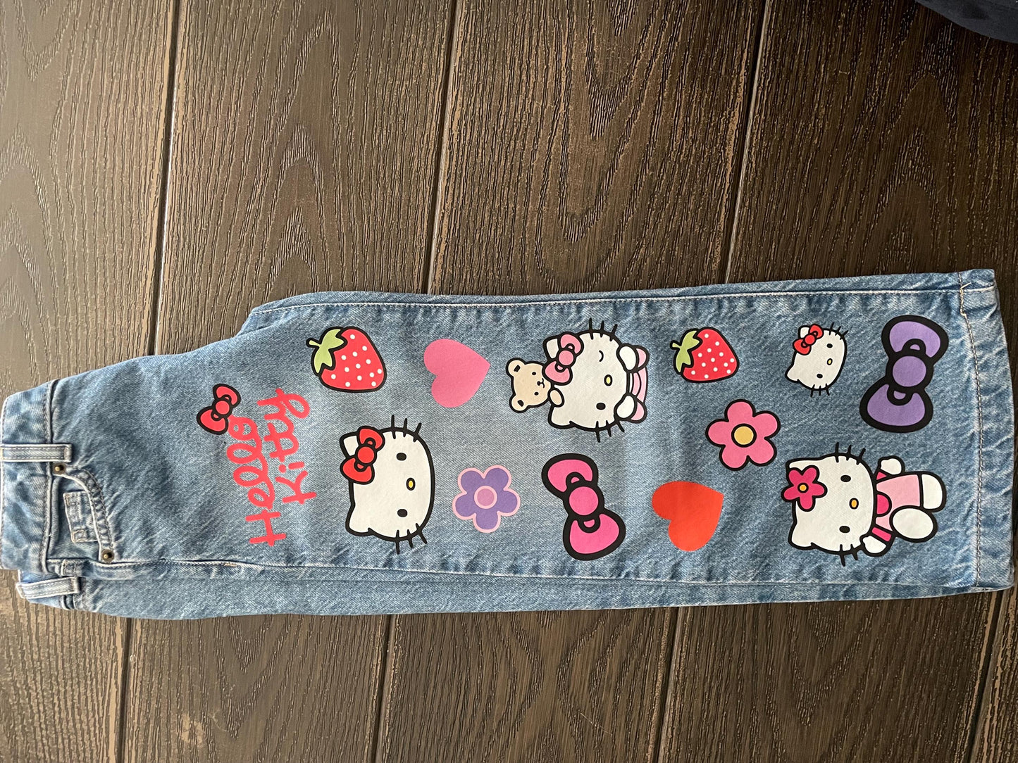Hello Kitty Custom Wide Leg Jeans