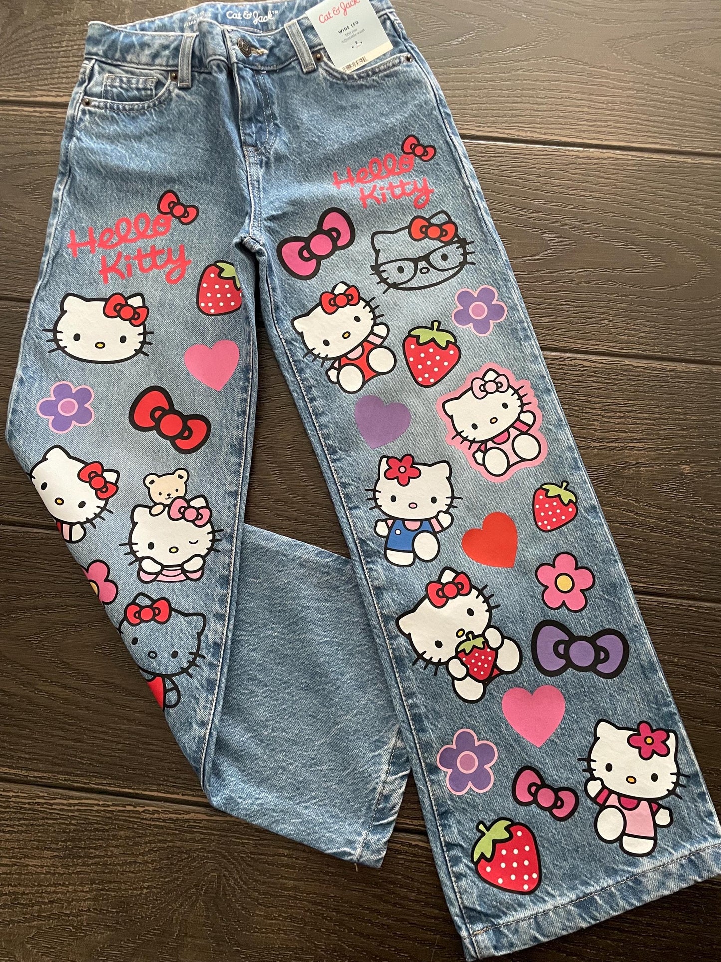 Hello Kitty Custom Wide Leg Jeans