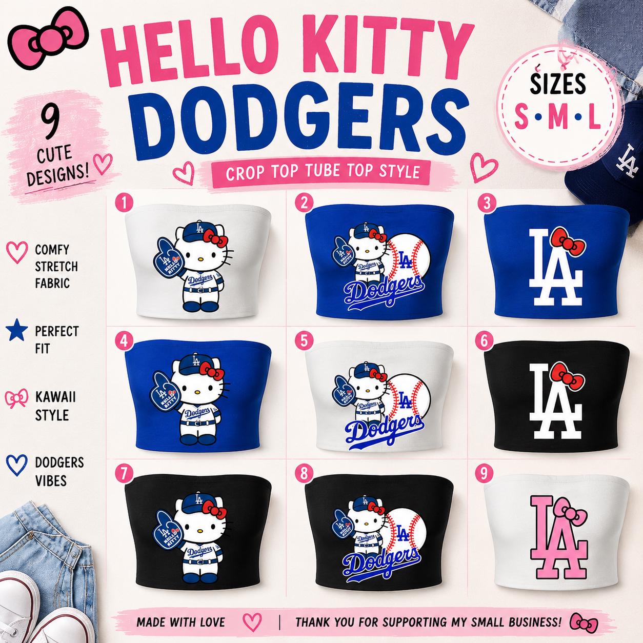 Hello Kitty Dodgers Tube Top