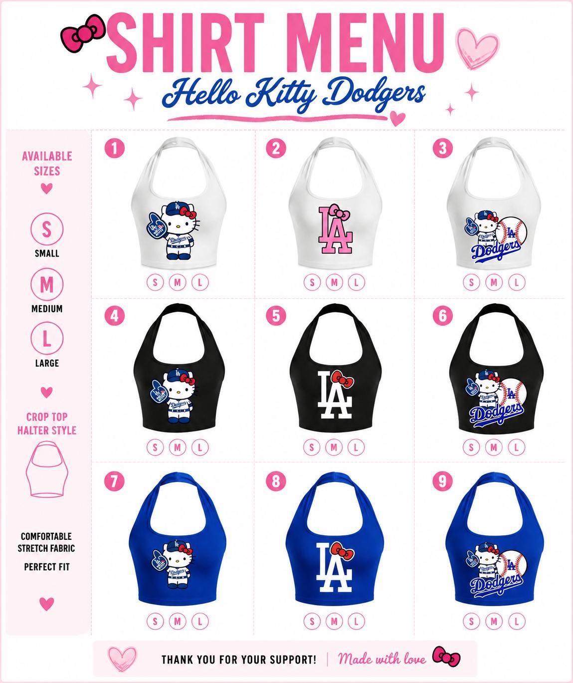 Hello Kitty Dodgers Halter Top